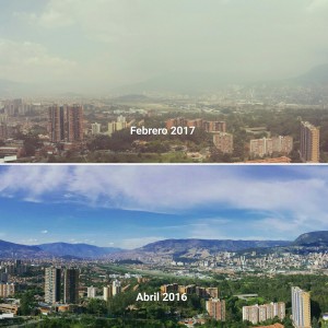 Contaminación en Medellín, imagen obtenida de este tweet de @ARQUITECTO.
